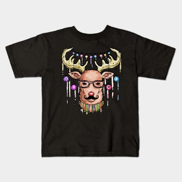 Mr. Raindeer Kids T-Shirt by D3monic